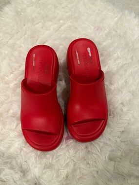 Salvatore Ferragamo Red Slide Mules